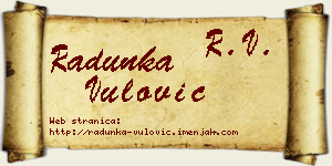 Radunka Vulović vizit kartica